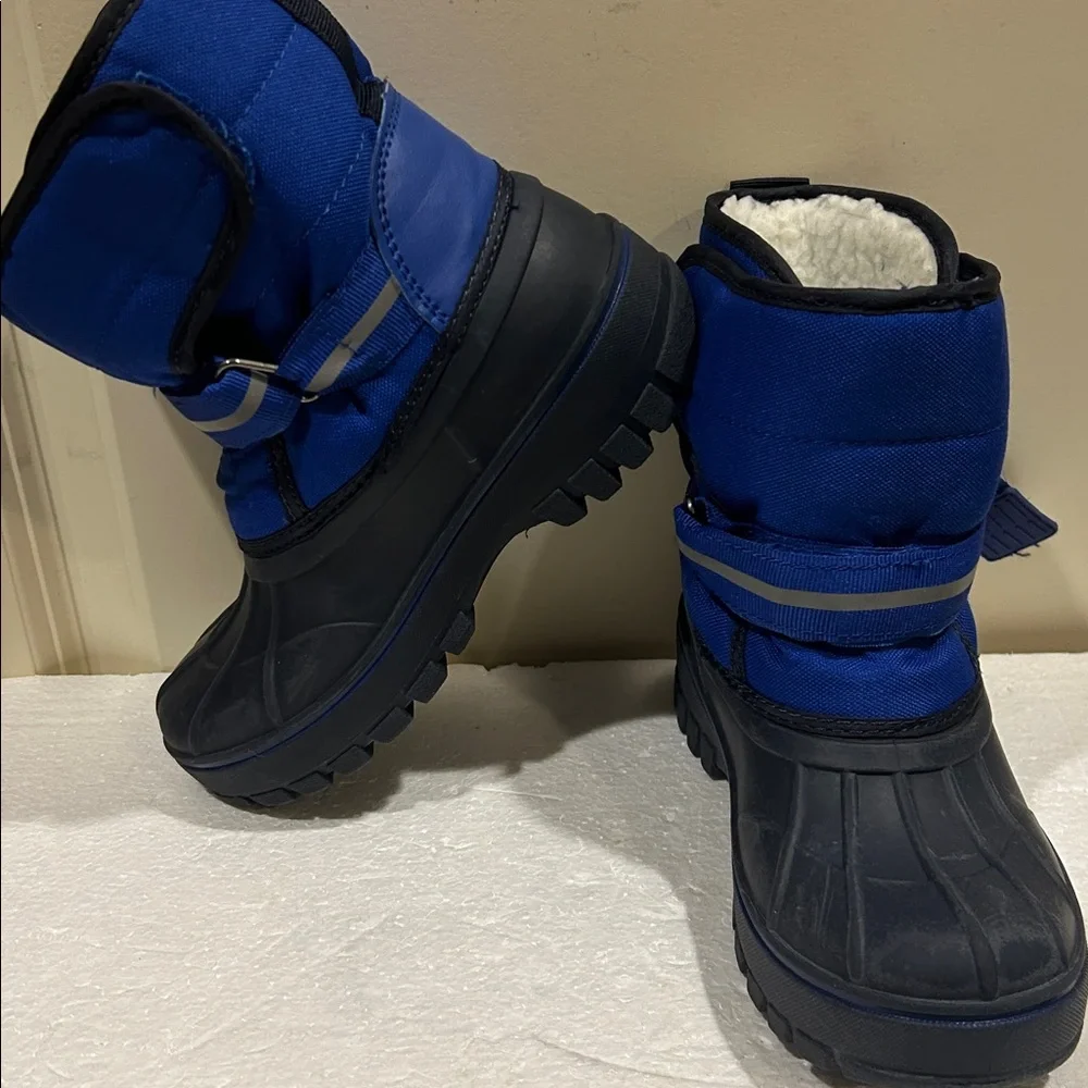 Lily & Dan Snow Winter Rain Boots faux fur lined leather outsole kids size 13/1